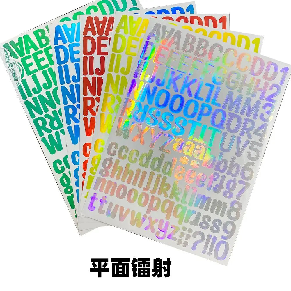 10Pcs 1 Inch 26 Alphabet Planner Stickers Waterproof Colorful DIY Laser Letter Number Sticker For Kids Cup Laptop