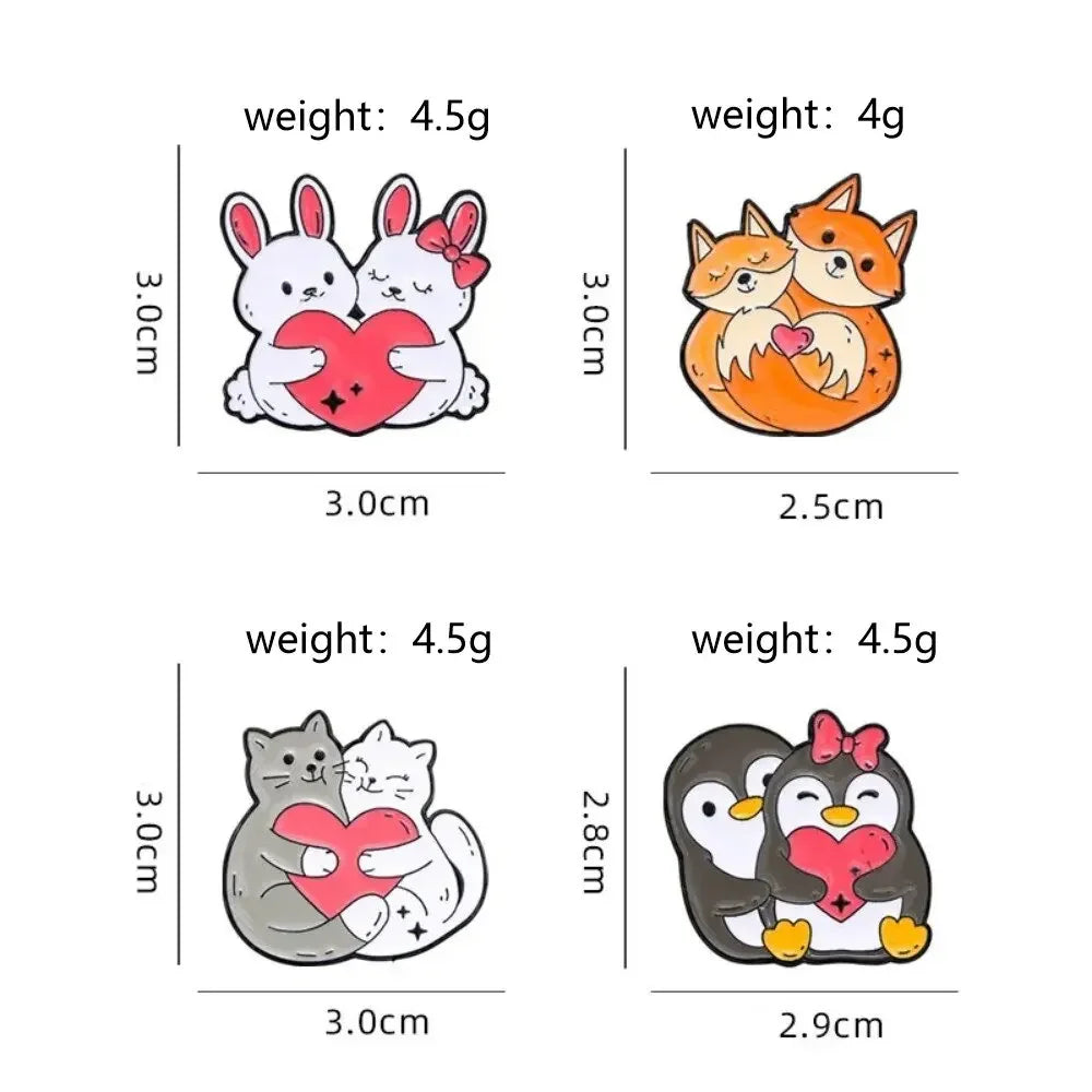 Kawaii Hugging Pet Lapel Brooches
