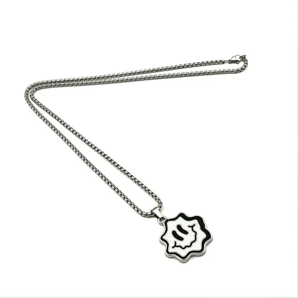 70cm Hip Hop Smiling Face Titanium Steel Pendant Necklace for Fashion Men Women-Wannee