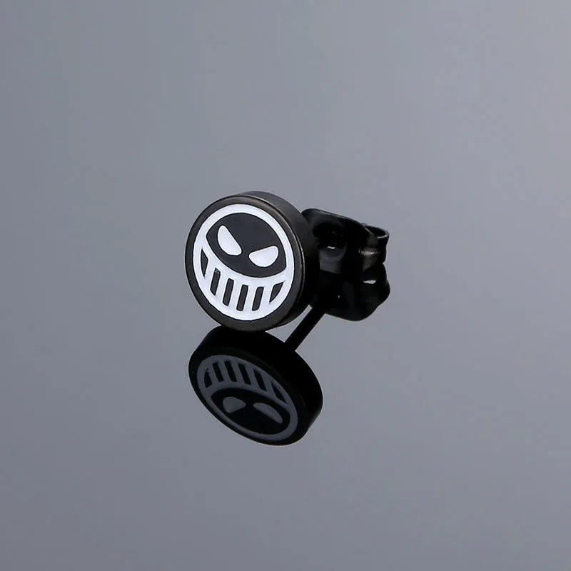 Cosplay Vintage Smiling Face Funny Stainless Steel Stud Earrings Trendy Men Women-Wannee Fashion Accessory