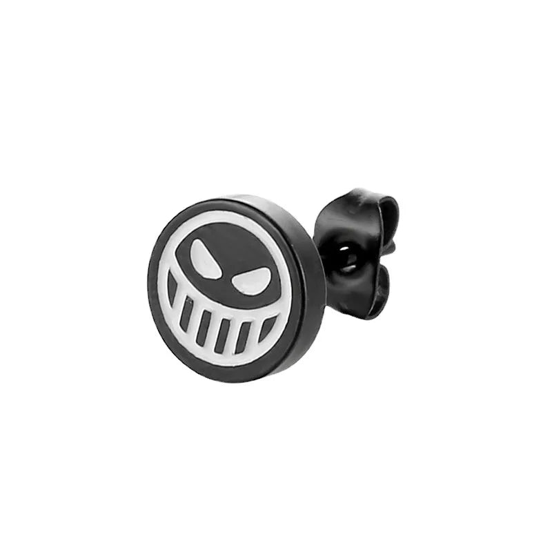 Cosplay Vintage Smiling Face Funny Stainless Steel Stud Earrings Trendy Men Women-Wannee Fashion Accessory