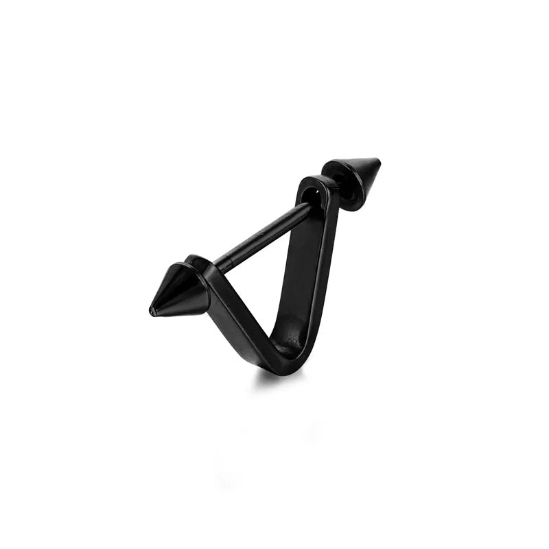 Geomertic V Simple Personality Stainless Steel Triangle Stud Earrings for Trendy Women Men-Wannee Punk Accessory