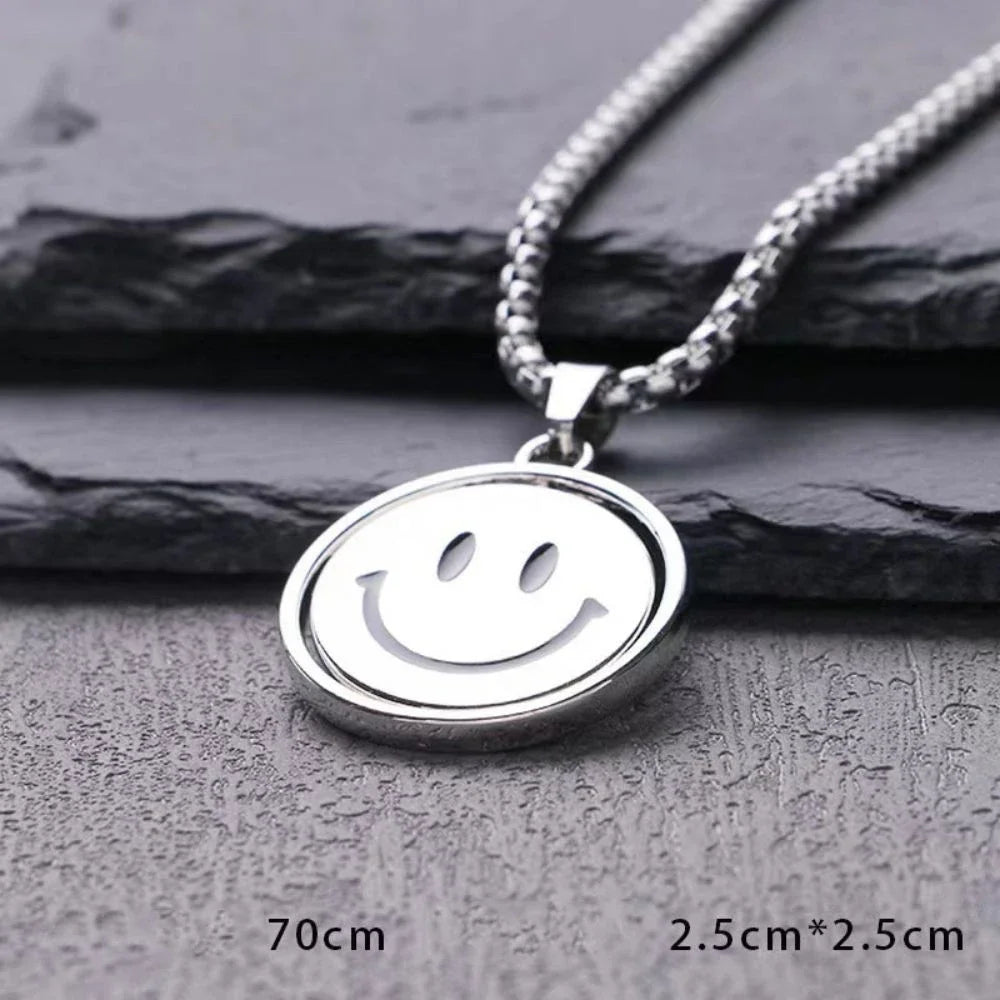 70cm Minimalist Smiling Face Pendant Necklace