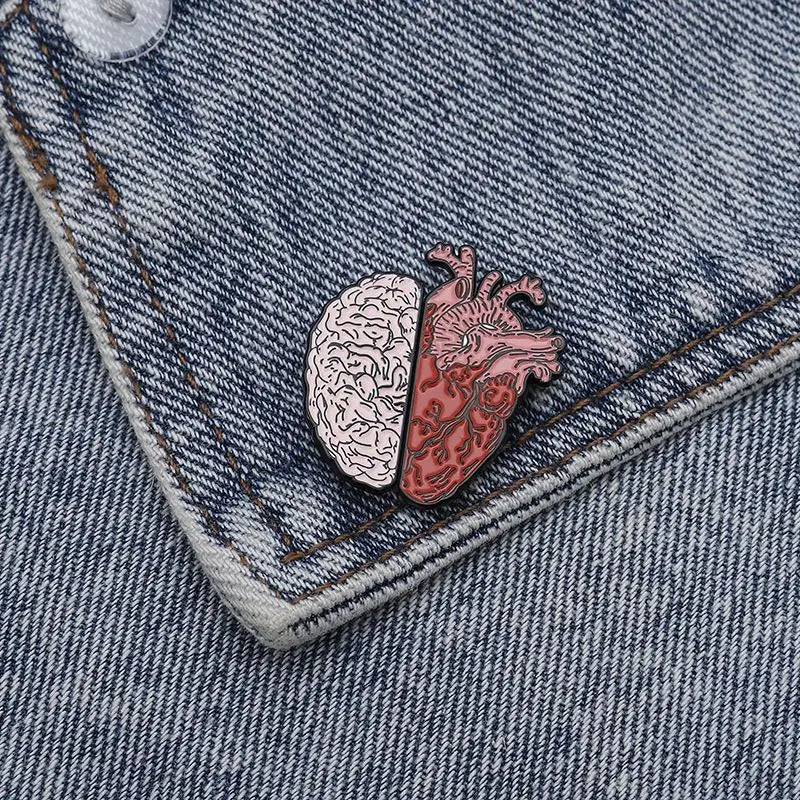 Colorful Anatomy Heart Organ Medical Enamel Brooch for Backpack Gift-Wannee Metal Accessory