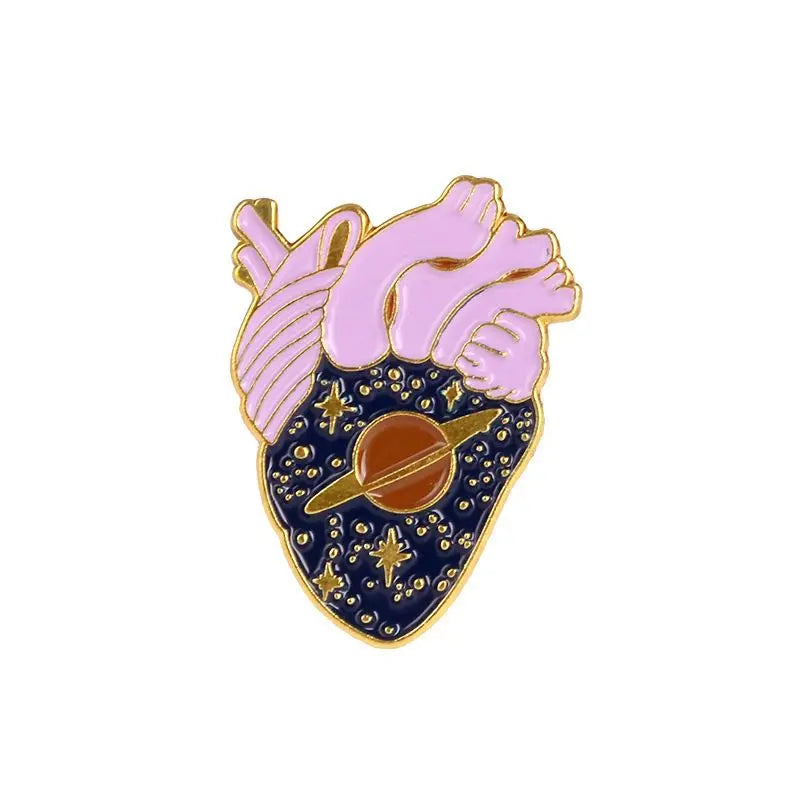 Colorful Anatomy Heart Organ Medical Enamel Brooch for Backpack Gift-Wannee Metal Accessory