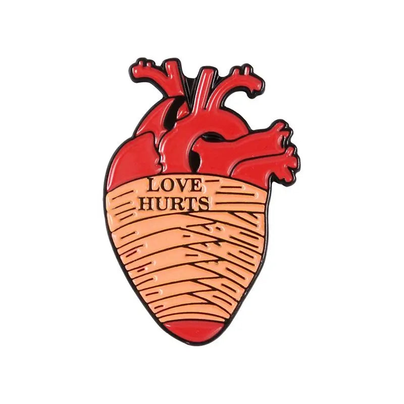 Colorful Anatomy Heart Organ Medical Enamel Brooch for Backpack Gift-Wannee Metal Accessory