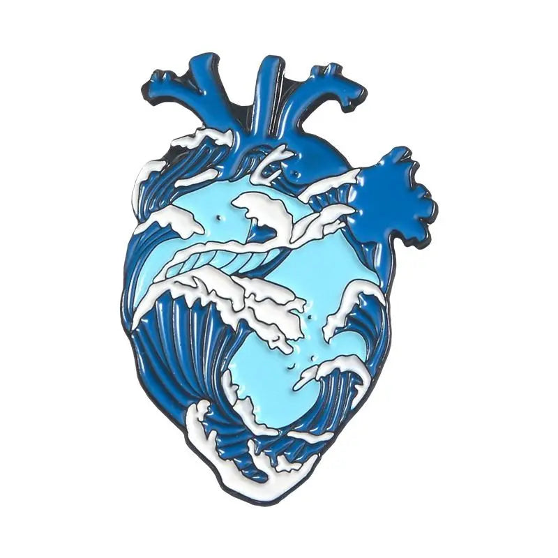 Colorful Anatomy Heart Organ Medical Enamel Brooch for Backpack Gift-Wannee Metal Accessory