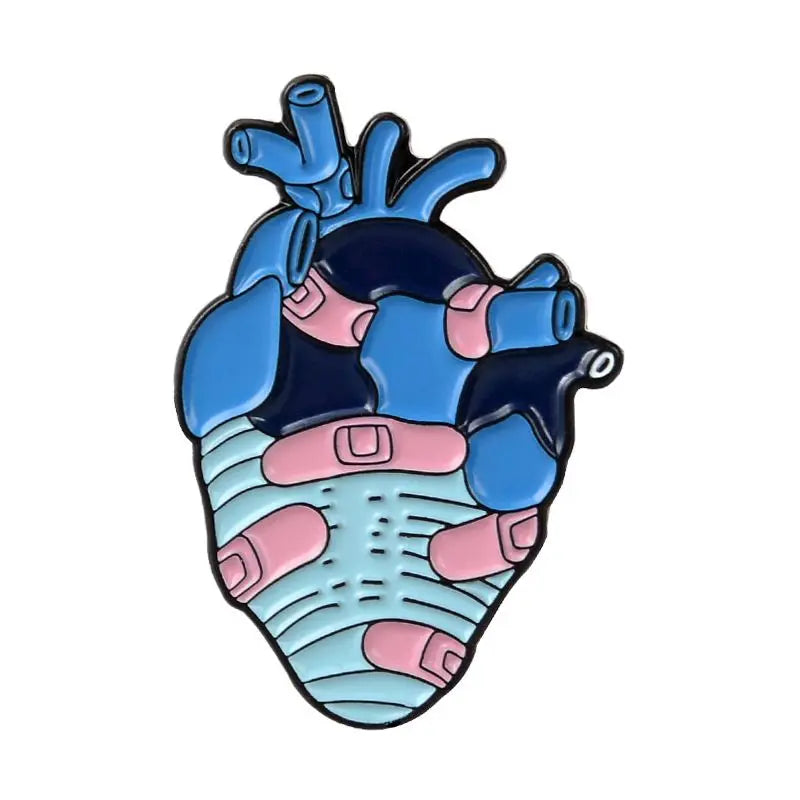Colorful Anatomy Heart Organ Medical Enamel Brooch for Backpack Gift-Wannee Metal Accessory