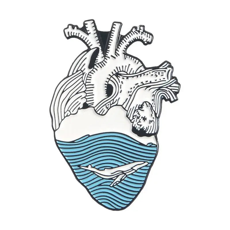 Colorful Anatomy Heart Organ Medical Enamel Brooch for Backpack Gift-Wannee Metal Accessory