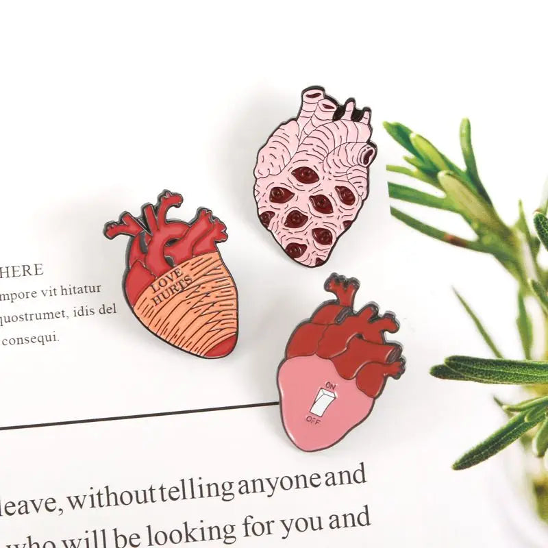 Colorful Anatomy Heart Organ Medical Enamel Brooch for Backpack Gift-Wannee Metal Accessory