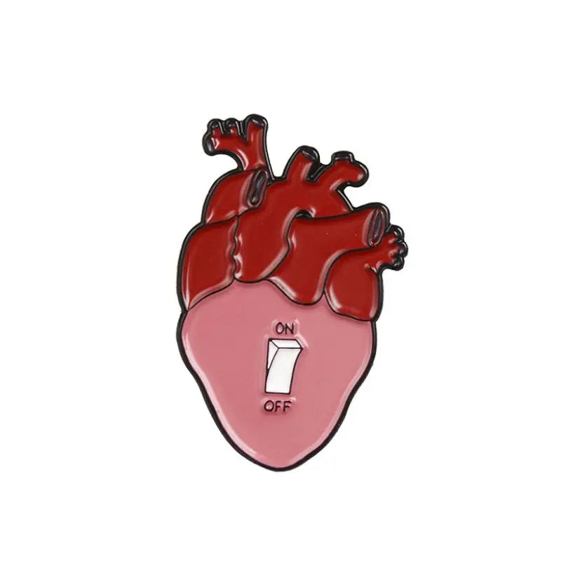Colorful Anatomy Heart Organ Medical Enamel Brooch for Backpack Gift-Wannee Metal Accessory