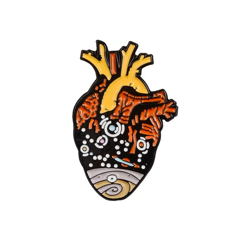 Colorful Anatomy Heart Organ Medical Enamel Brooch for Backpack Gift-Wannee Metal Accessory