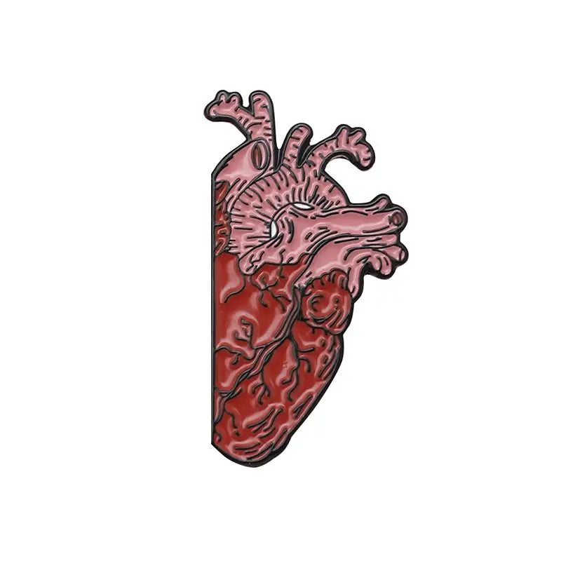 Colorful Anatomy Heart Organ Medical Enamel Brooch for Backpack Gift-Wannee Metal Accessory