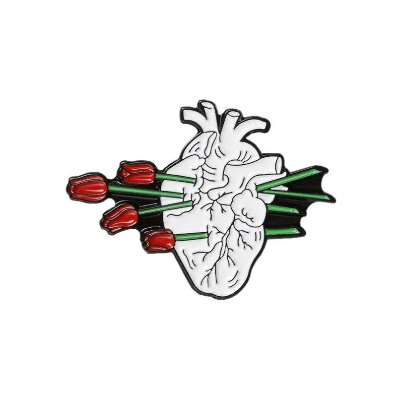 Colorful Anatomy Heart Organ Medical Enamel Brooch for Backpack Gift-Wannee Metal Accessory