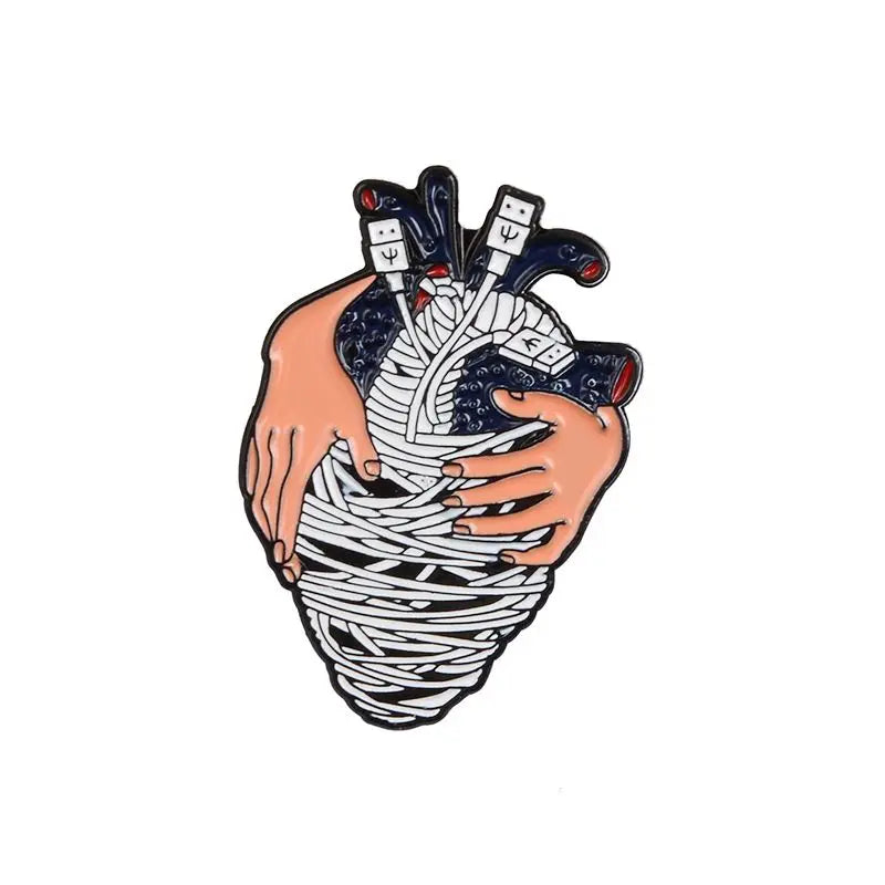 Colorful Anatomy Heart Organ Medical Enamel Brooch for Backpack Gift-Wannee Metal Accessory