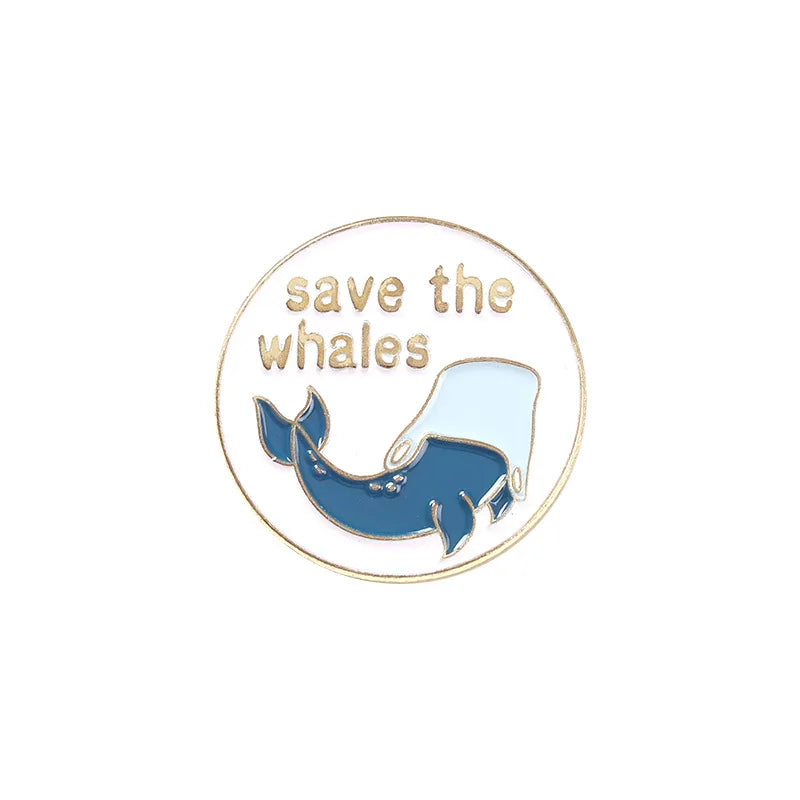 Cartoon Animal Blue Whale Metal Enamel Brooch Badge for Friend Clothing Bag-Wannee Fashion Accessory