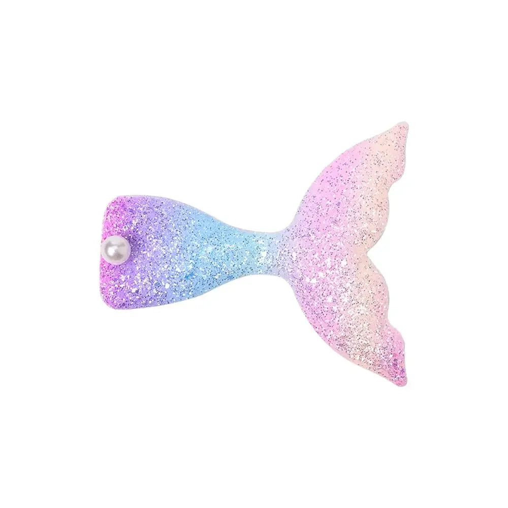 New Design Bling Bling Mermaid Leather Hair Clips for Sweet Cute Girl Child-Wannee Fashion Accessory