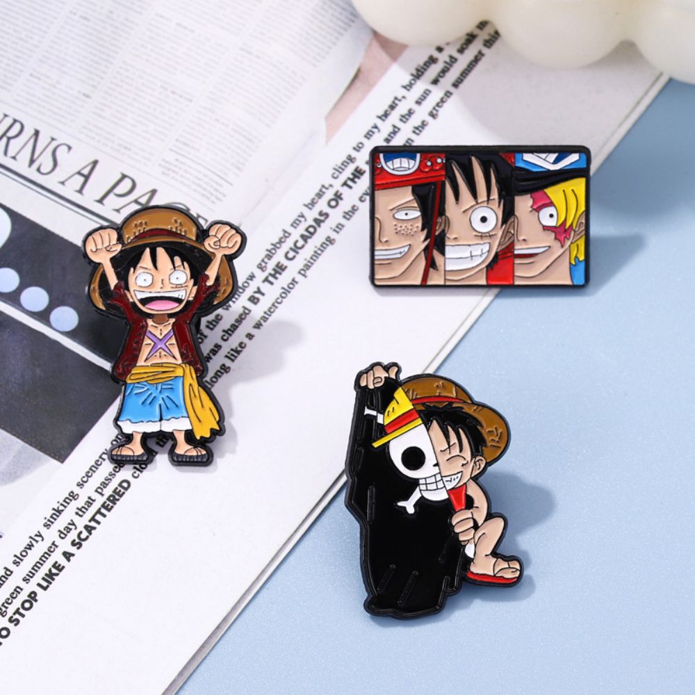 Straw Hat Crew Luffy Ace Sanji Lapel Brooches Pack