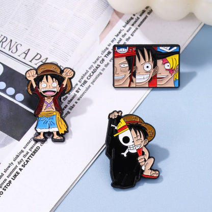 Straw Hat Crew Luffy Ace Sanji Lapel Brooches Pack