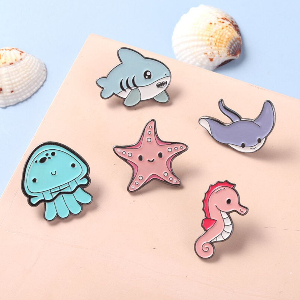 Kawaii Ocean Creature Lapel Brooches Pack