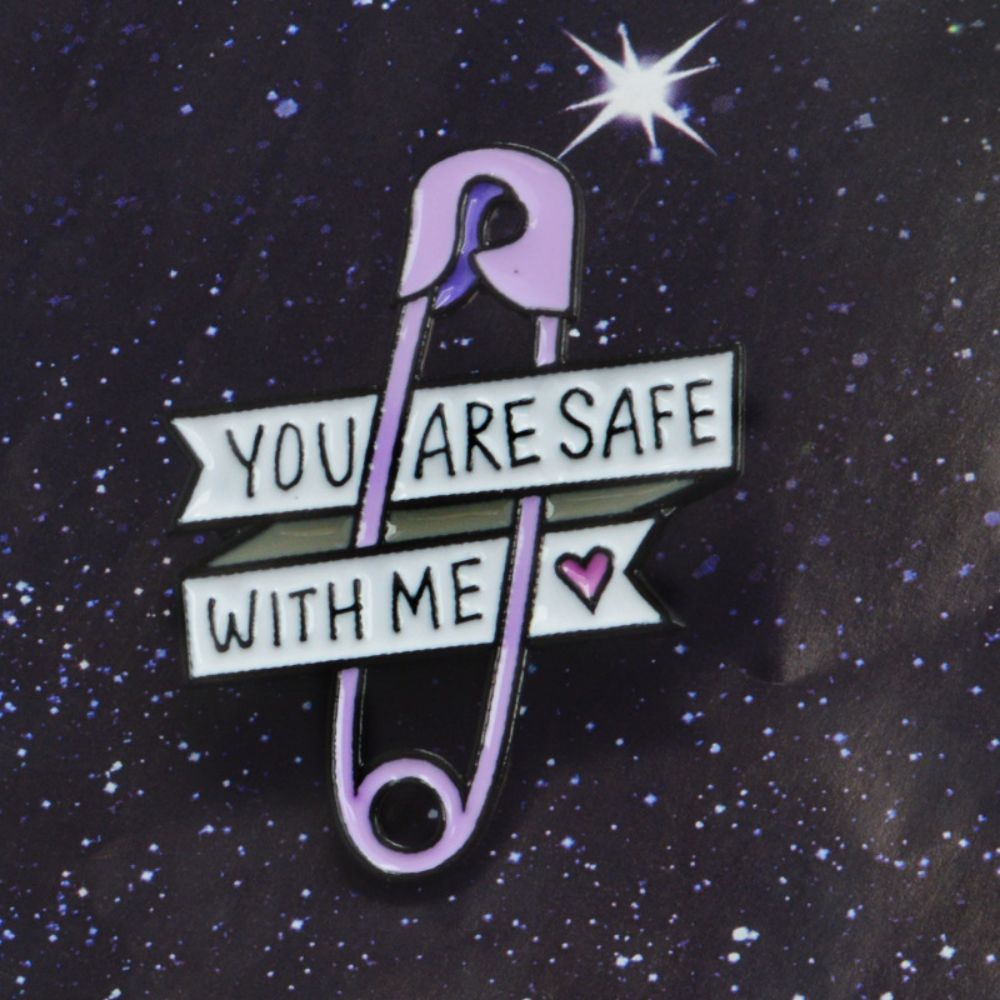 Sweet Love Quote Ribbon Safety Pin Lapel Brooch