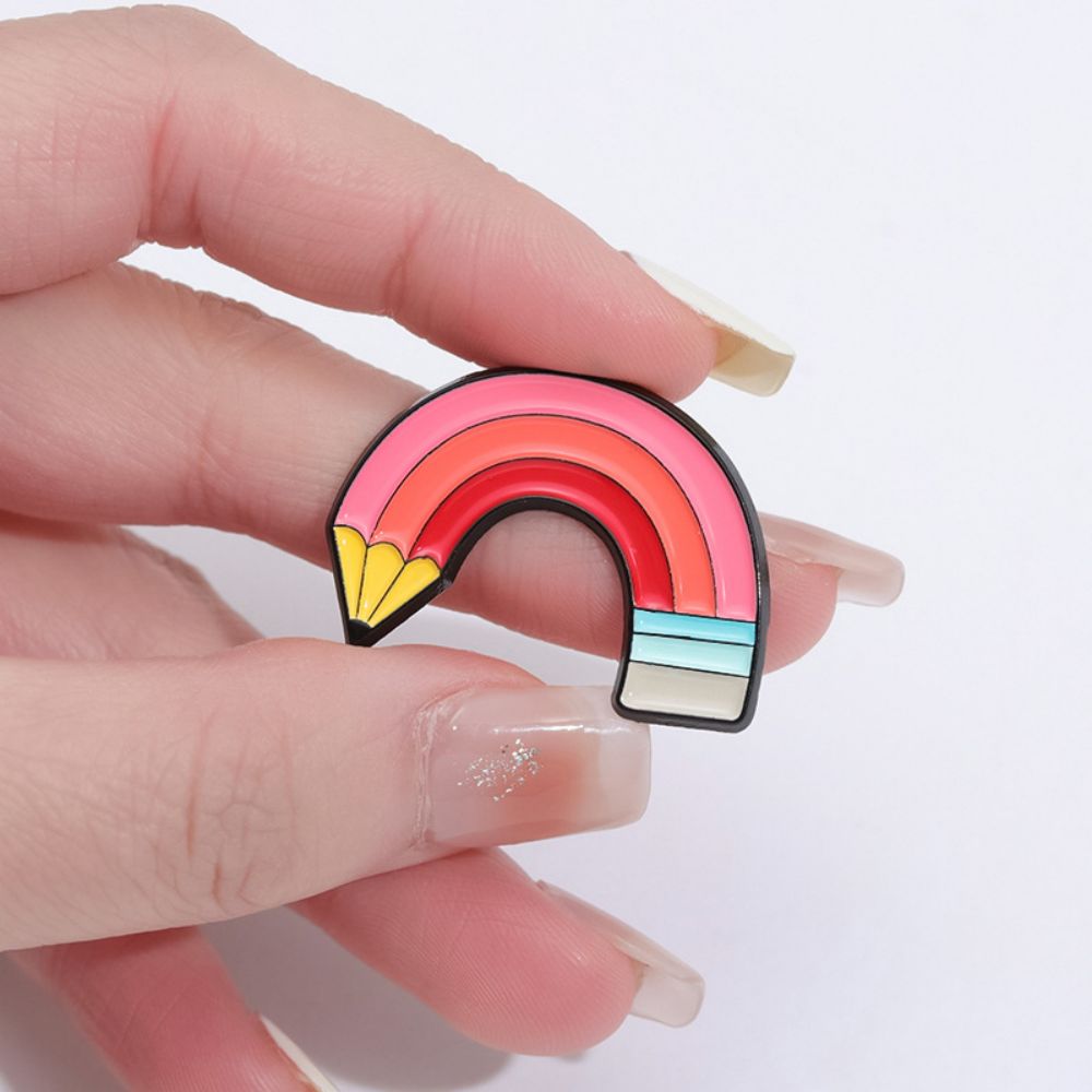 Cartoon Cat Cloud Pencil Rainbow Lapel Brooches Pack