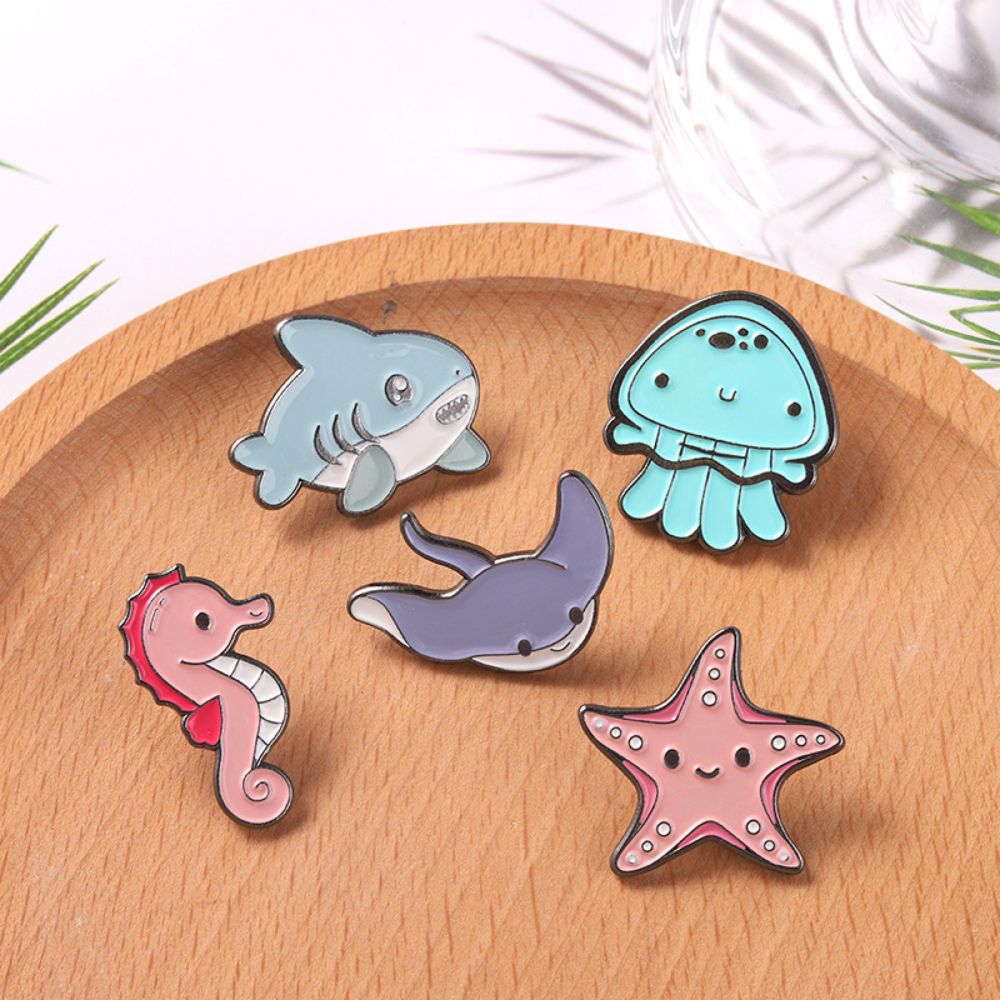 Kawaii Ocean Creature Lapel Brooches Pack