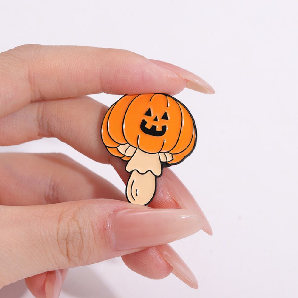 Cute Ghost Face Fall Mushroom Lapel Brooches Pack