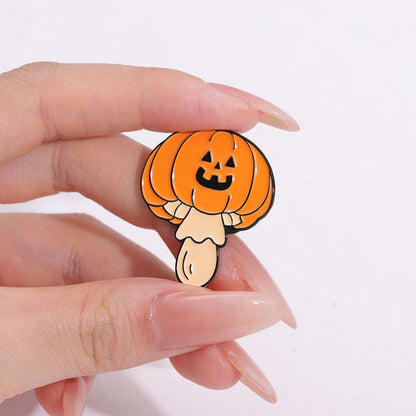 Cute Ghost Face Fall Mushroom Lapel Brooches Pack