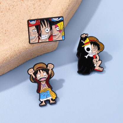 Straw Hat Crew Luffy Ace Sanji Lapel Brooches Pack