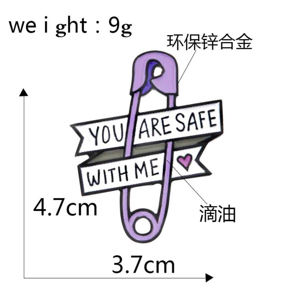 Sweet Love Quote Ribbon Safety Pin Lapel Brooch