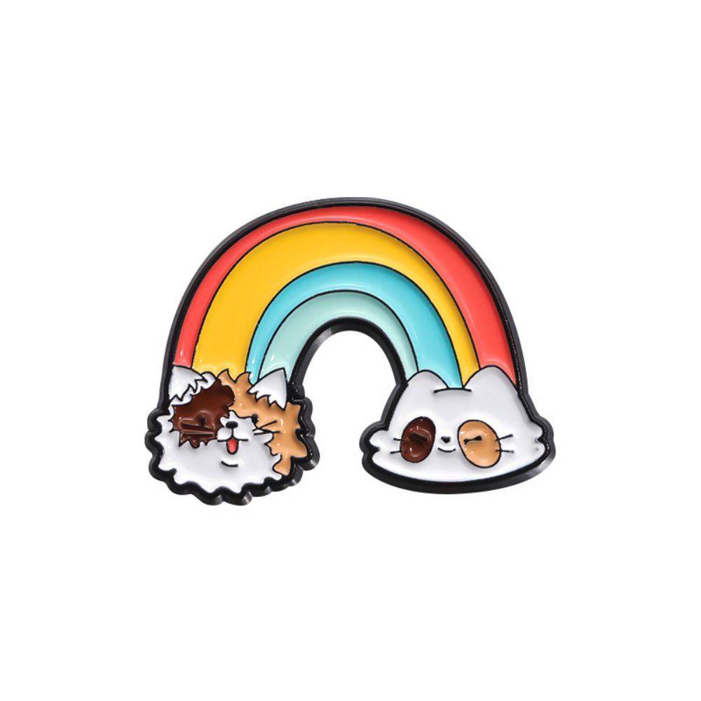 Cartoon Cat Cloud Pencil Rainbow Lapel Brooches Pack