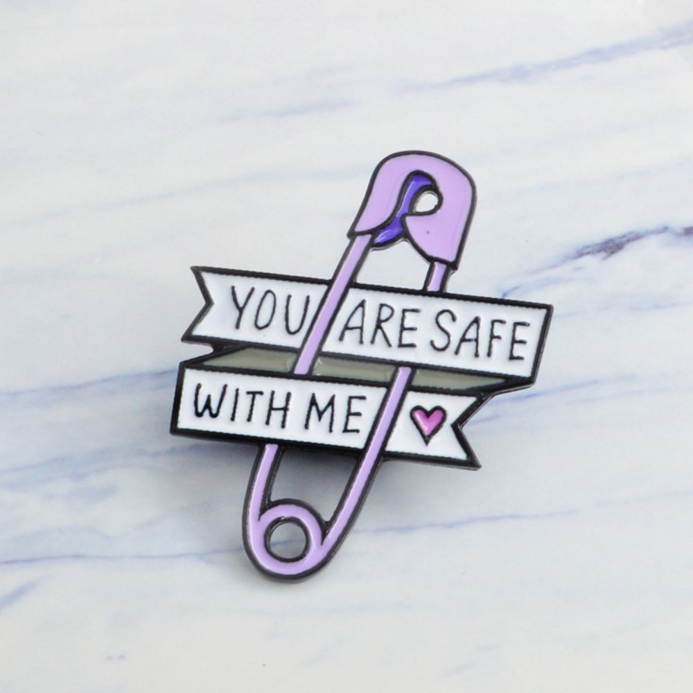 Sweet Love Quote Ribbon Safety Pin Lapel Brooch