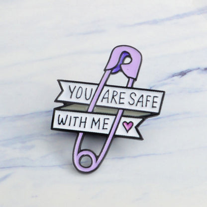 Sweet Love Quote Ribbon Safety Pin Lapel Brooch