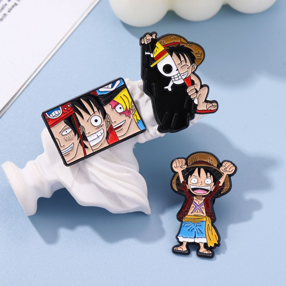Straw Hat Crew Luffy Ace Sanji Lapel Brooches Pack