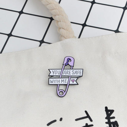 Sweet Love Quote Ribbon Safety Pin Lapel Brooch