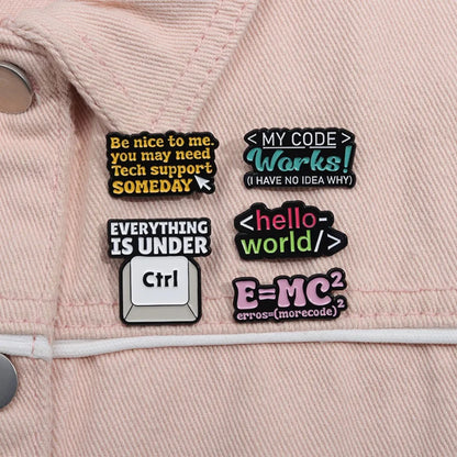 Coding Developer Meme Lapel Brooches Pack