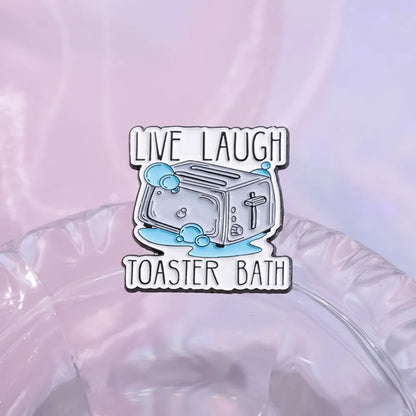 Dark Humor Toaster Bath Meme Lapel Brooch