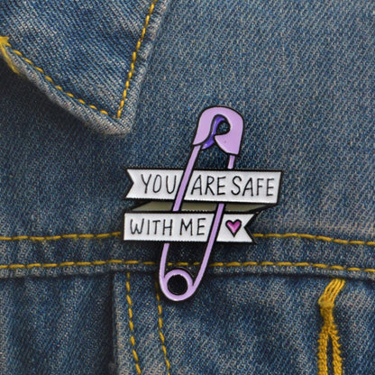 Sweet Love Quote Ribbon Safety Pin Lapel Brooch