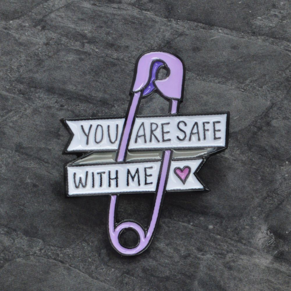 Sweet Love Quote Ribbon Safety Pin Lapel Brooch