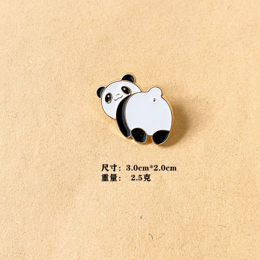 Quirky Panda Posture Brooch Set