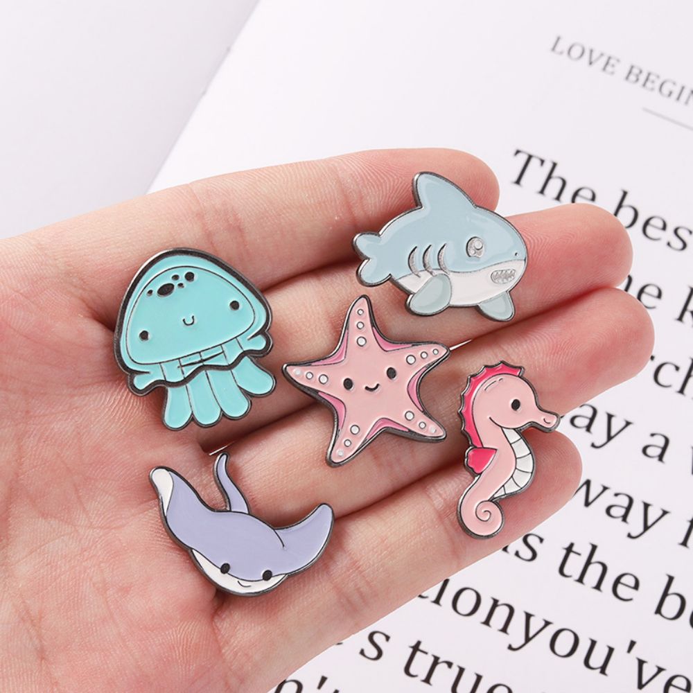 Kawaii Ocean Creature Lapel Brooches Pack