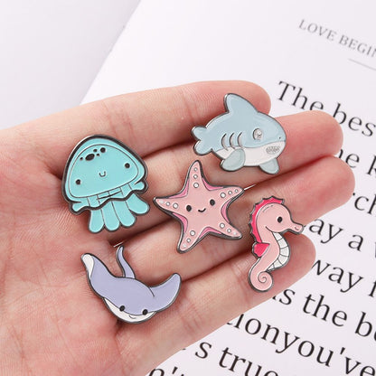 Kawaii Ocean Creature Lapel Brooches Pack