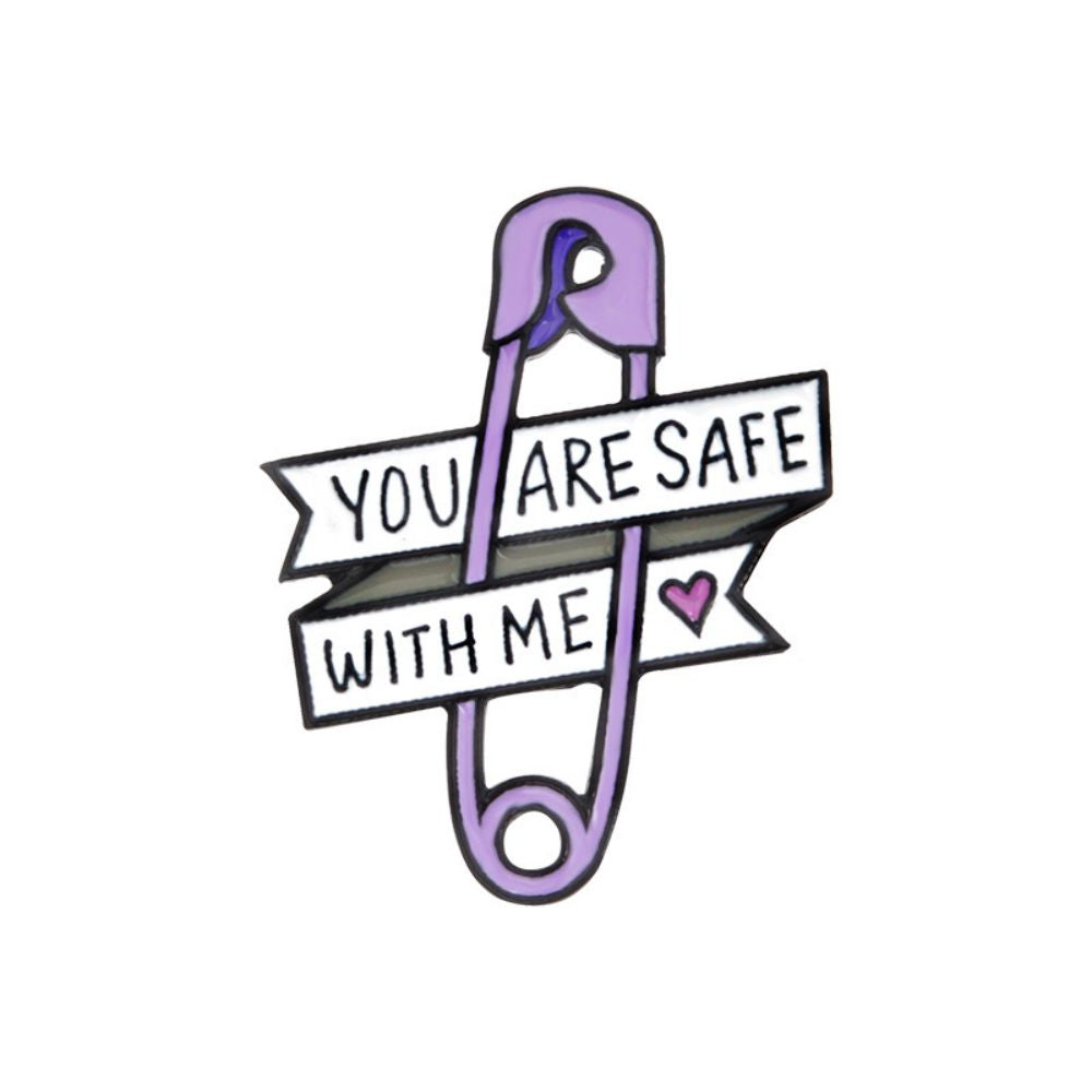 Sweet Love Quote Ribbon Safety Pin Lapel Brooch