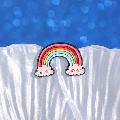 Cartoon Cat Cloud Pencil Rainbow Lapel Brooches Pack