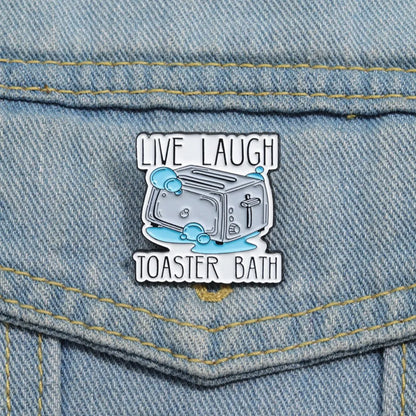 Dark Humor Toaster Bath Meme Lapel Brooch