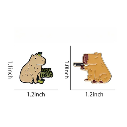 Funny Capybara Animal Brooches with Turtle Crocodile Pelican
