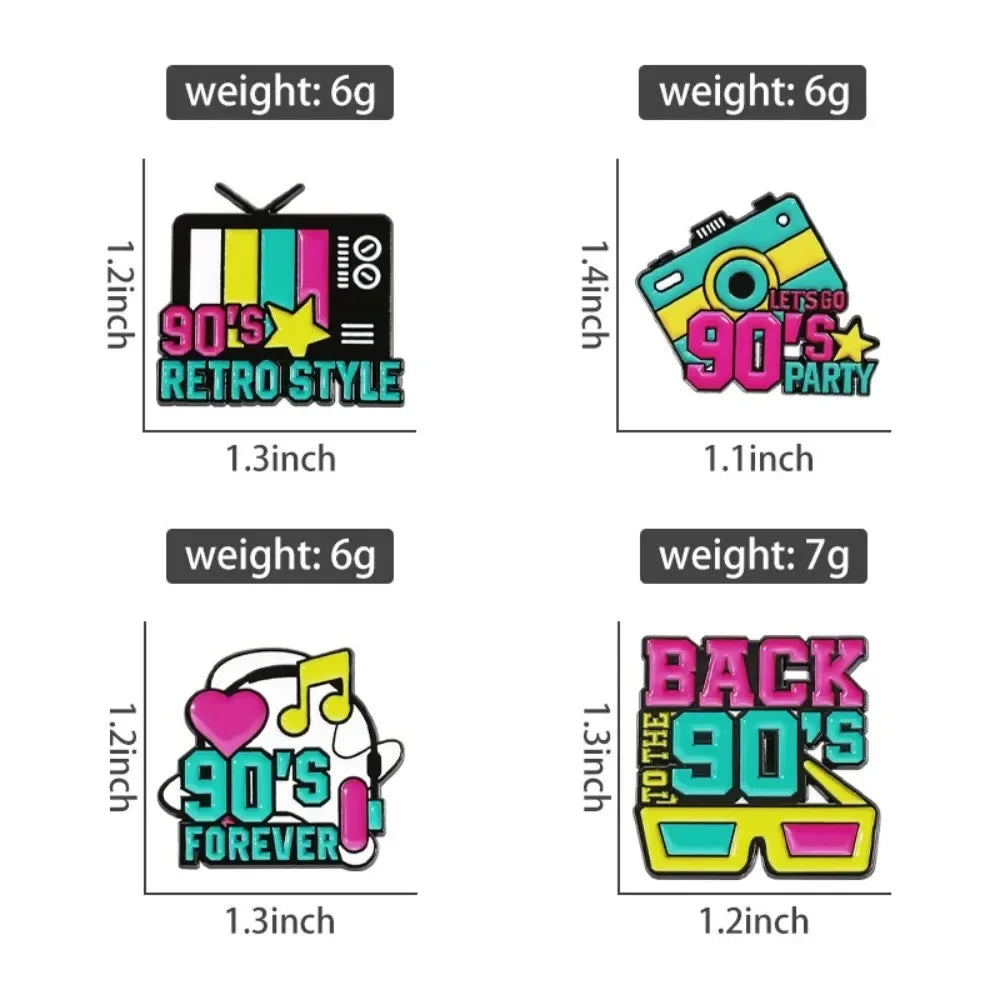 Neon 90s Retro Brooch Collection
