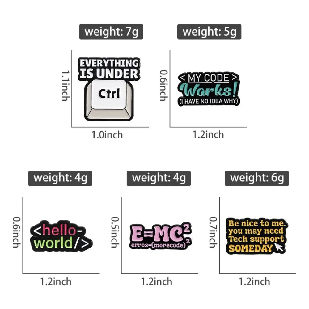 Coding Developer Meme Lapel Brooches Pack