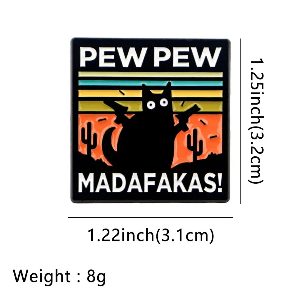 Sarcastic Black Cat Enamel Brooch